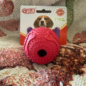 🐕 Interactive Real Rubber Red Dog Treat Ball Small
